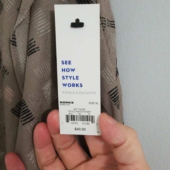 High/low skirt, size XL, tan and pink, NWT - Picture 3 of 4